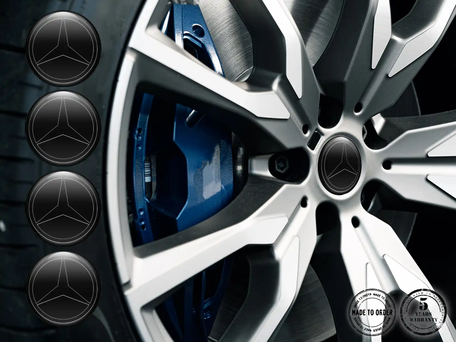 Mercedes Silicone Stickers Logo High-Quality Wheel Emblems